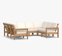 Malibu Teak 8-Piece U-Shaped Outdoor Sectional (115")