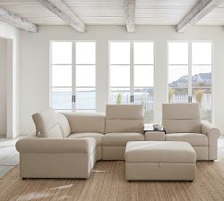 Ultra Lounge Roll Arm Reclining 6-Piece Chaise Sectional (130")