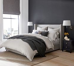 Elliot Shelter Upholstered Footboard Storage Platform Bed