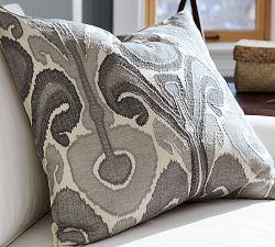 Kenmare Ikat Embroidered Pillow Cover