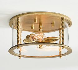 Valley Metal Indoor/Outdoor Lantern Flush Mount (17")