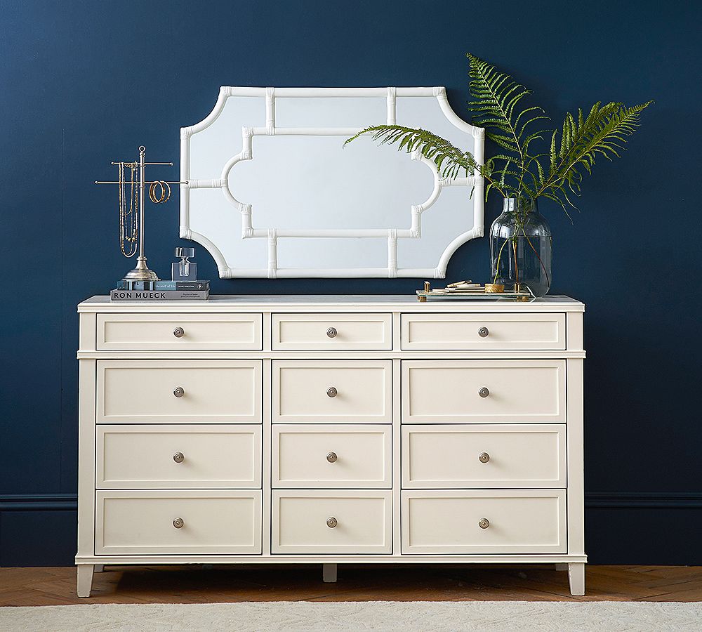 12 drawer dresser white EnHomee Drawers for Bedroom with LED Lights & Charging Station The sophisticated drawer moldings enhance its aesthetic appeal Clara 12-Drawer Dresser (63") |