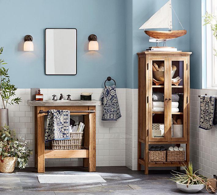 Rustic Reclaimed Wood Storage Cabinet | Pottery Barn