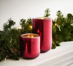 Brie Handcrafted Mercury Glass Hurricane Candle Holder