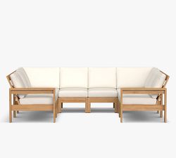 Malibu Teak 8-Piece U-Shaped Outdoor Sectional (115")