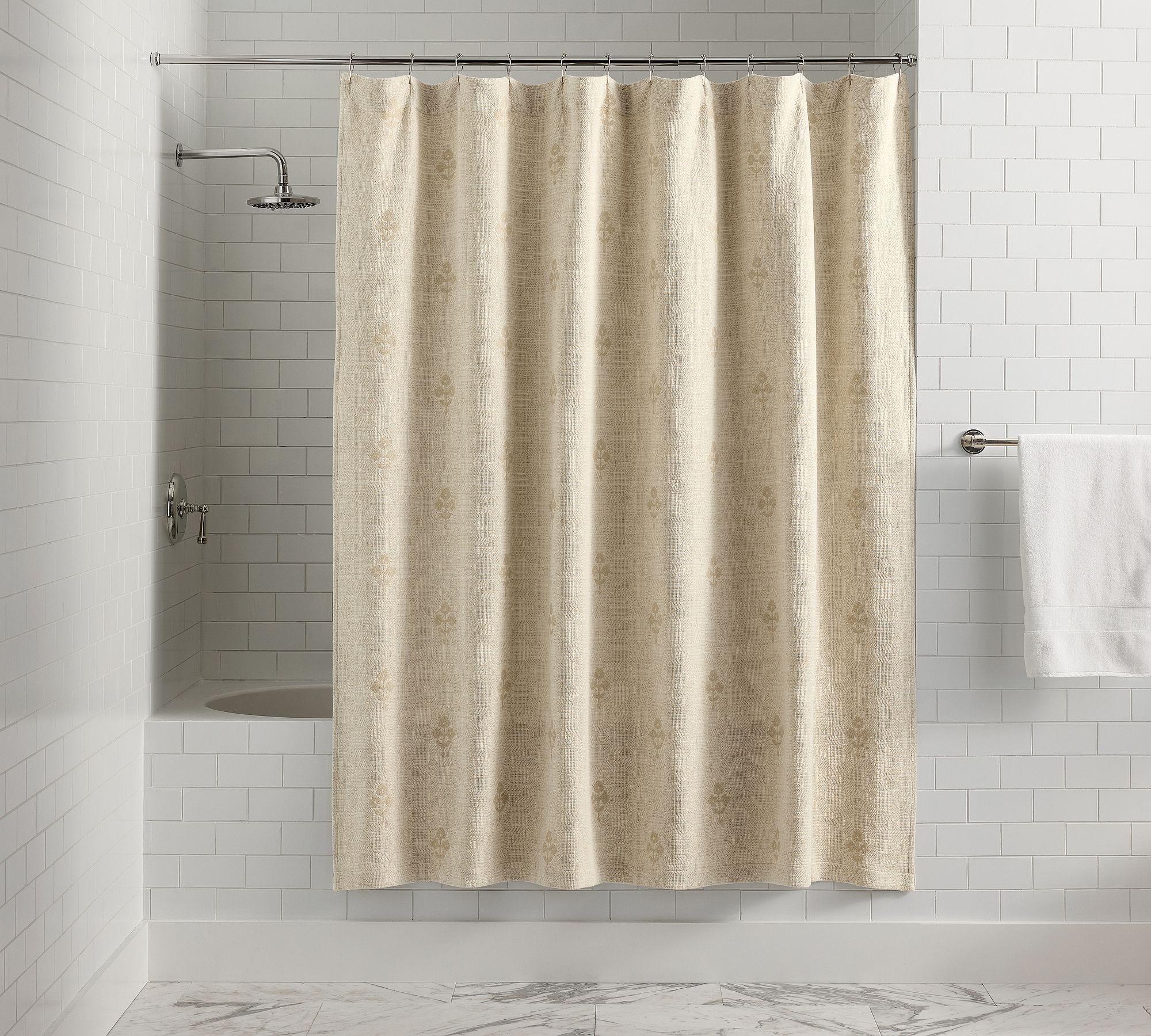 Natalie Matelasse Shower Curtain by Pottery Barn