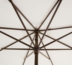 11' Round Outdoor Umbrella &ndash; Eucalyptus Frame​, More Wood Finishes Available