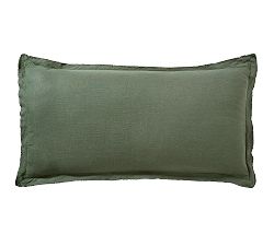 Open Box: Belgian Flax Linen Double Flange Sham, King Set of 2 - Cypress