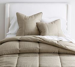 Open Box: European Flax Linen Waffle Comforter, King/Cal. King - Dark Flax