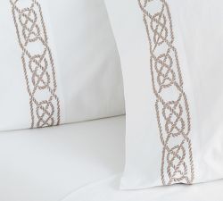 Rope Embroidered Organic Percale Sheet Set