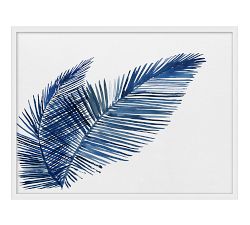 Navy Palms Paper Print