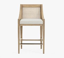 Open Box: Atwood Cane Counter Stool (26") - Performance Boucle Oatmeal, Seadrift