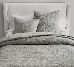 Open Box: Belgian Flax Linen Handcrafted Quilt, King/Cal. King - Flagstone