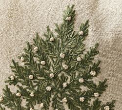 Tree Embellished Pillow Cover
