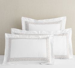 Geo Embroidered Organic Sham