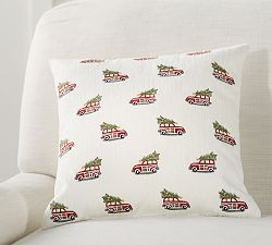 Mini Woody Car Crewel Pillow Cover