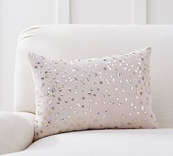Monique Lhuillier Velvet Embellished Lumbar Pillow Cover