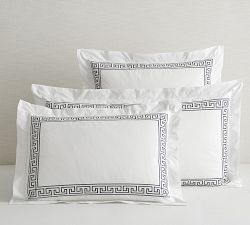 Geo Embroidered Organic Sham