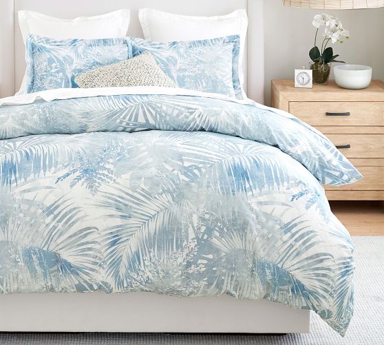 Layla Palm Percale Duvet Cover by Pottery Barn