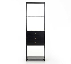 Harmon Metal Open Bookcase with Drawers
