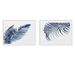 Navy Palms Paper Print