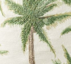 Palm Tree Embroidered Pillow Cover