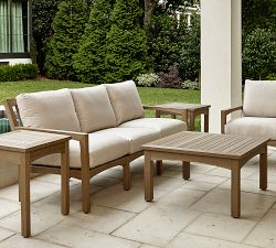 Tropez Faux Teak 79" Sofa, Dune