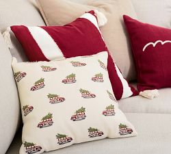 Mini Woody Car Crewel Pillow Cover