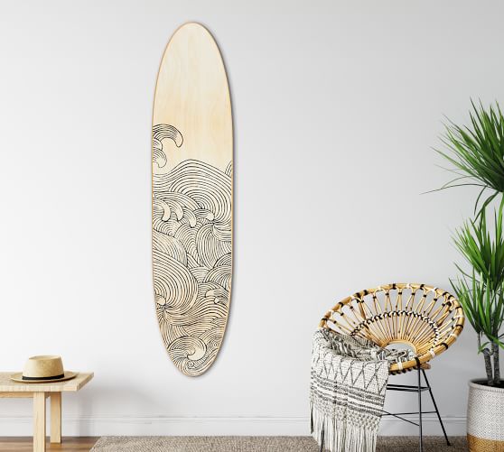 Wave Design Surfboard Wall Art | Pottery Barn
