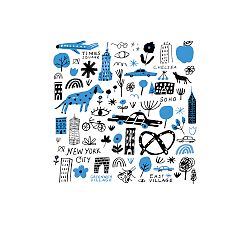 Blue &amp; White Map by Jordan Sondler