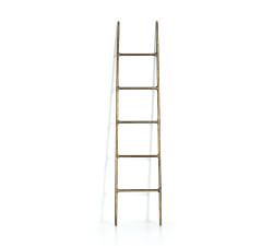 Antique Leaning Brass Ladder Rack
