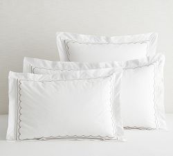 Scallop Border Embroidered Organic Sham