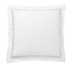 Scallop Border Embroidered Organic Sham