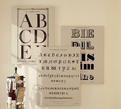 Stretched Typograpy Canvas, Set of 3