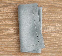 Open Box: Belgian Linen Napkins, Set of 12 - Chambray Flax