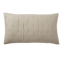 Open Box: European Flax Linen Waffle Quilted Sham, King Set of 2 - Dark Flax