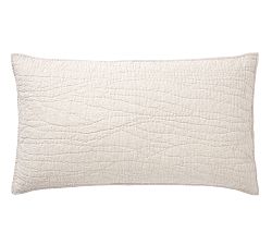 Open Box: Belgian Flax Linen Handcrafted Quilted Sham, King, Set of 2 -  Classic Ivory