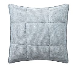 Open Box: European Flax Linen Waffle Comforter Sham, Euro Set of 3 - Chambray