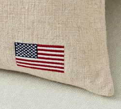 Patriotic Striped Pillow Cover