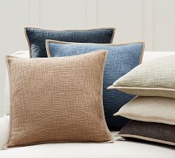 Cotton Basketweave Pillow Cover - Baguette
