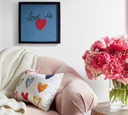 Multi Printed Heart Pillow Cover