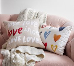 Multi Printed Heart Pillow Cover
