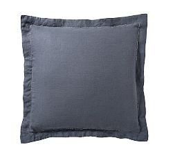 Open Box: Belgian Flax Linen Sham, Euro Set of 3 - Steel Blue