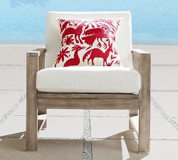 Vibrant Embroidered Outdoor Pillow