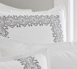 Cross Stitch Embroidered Sham