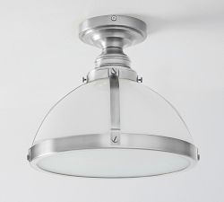 Custom Industrial Milk Glass Flush Mount (12")