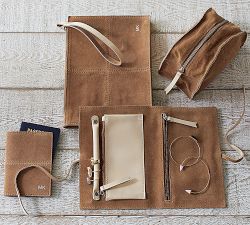 Mila Suede Travel Jewelry Roll