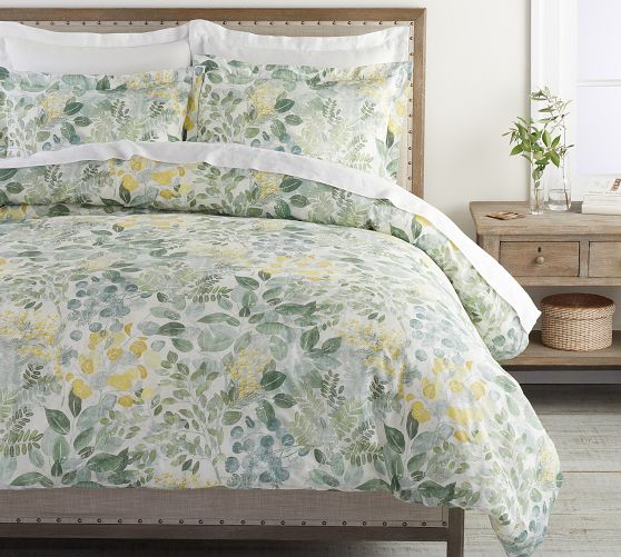 Botanical Garden Organic Percale Duvet Cover by Pottery Barn