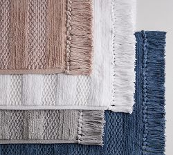 Striped Tassel Bath Mat