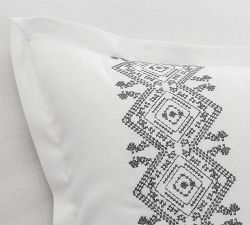 Cross Stitch Embroidered Sham